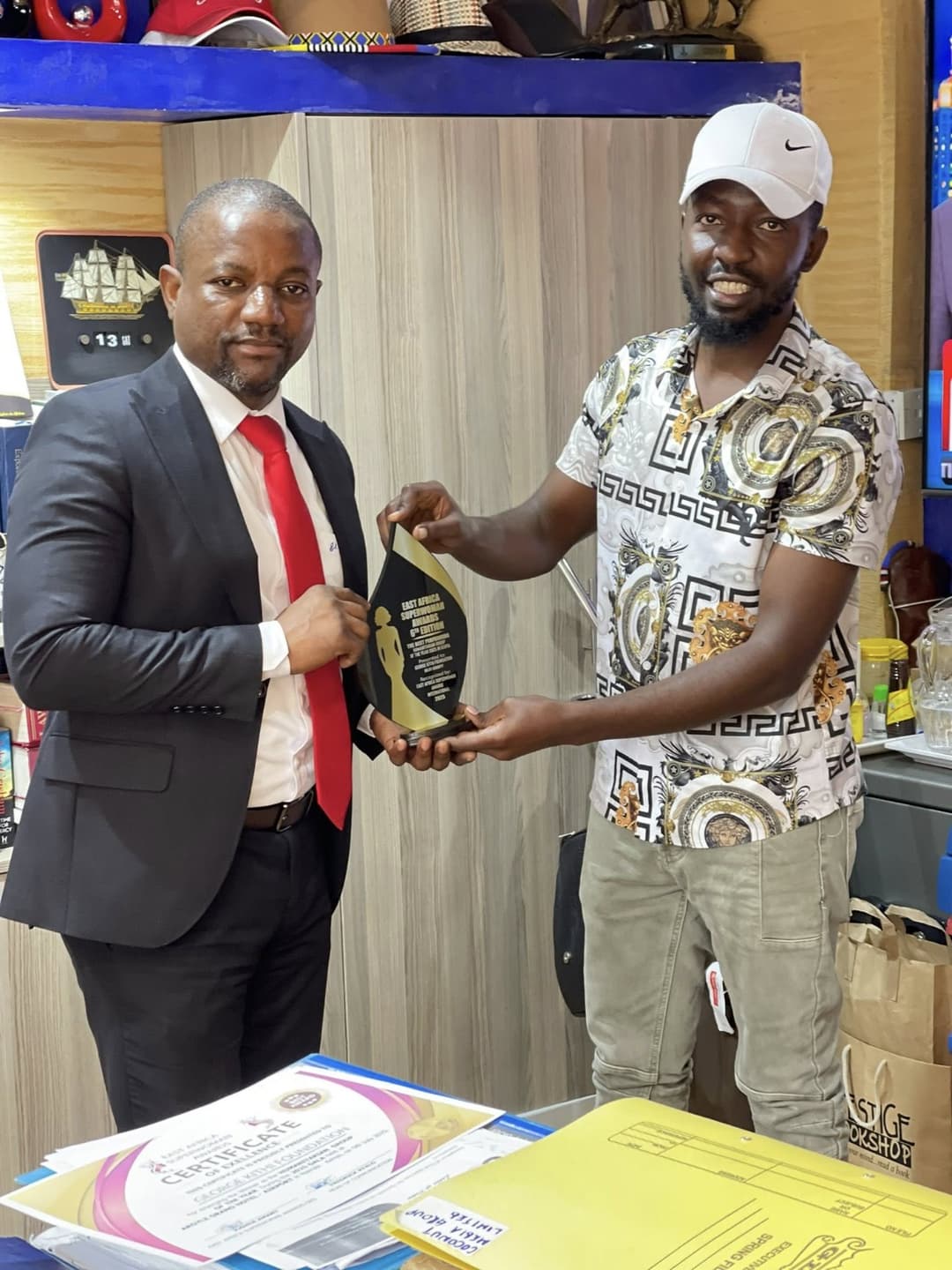 patron receiving award